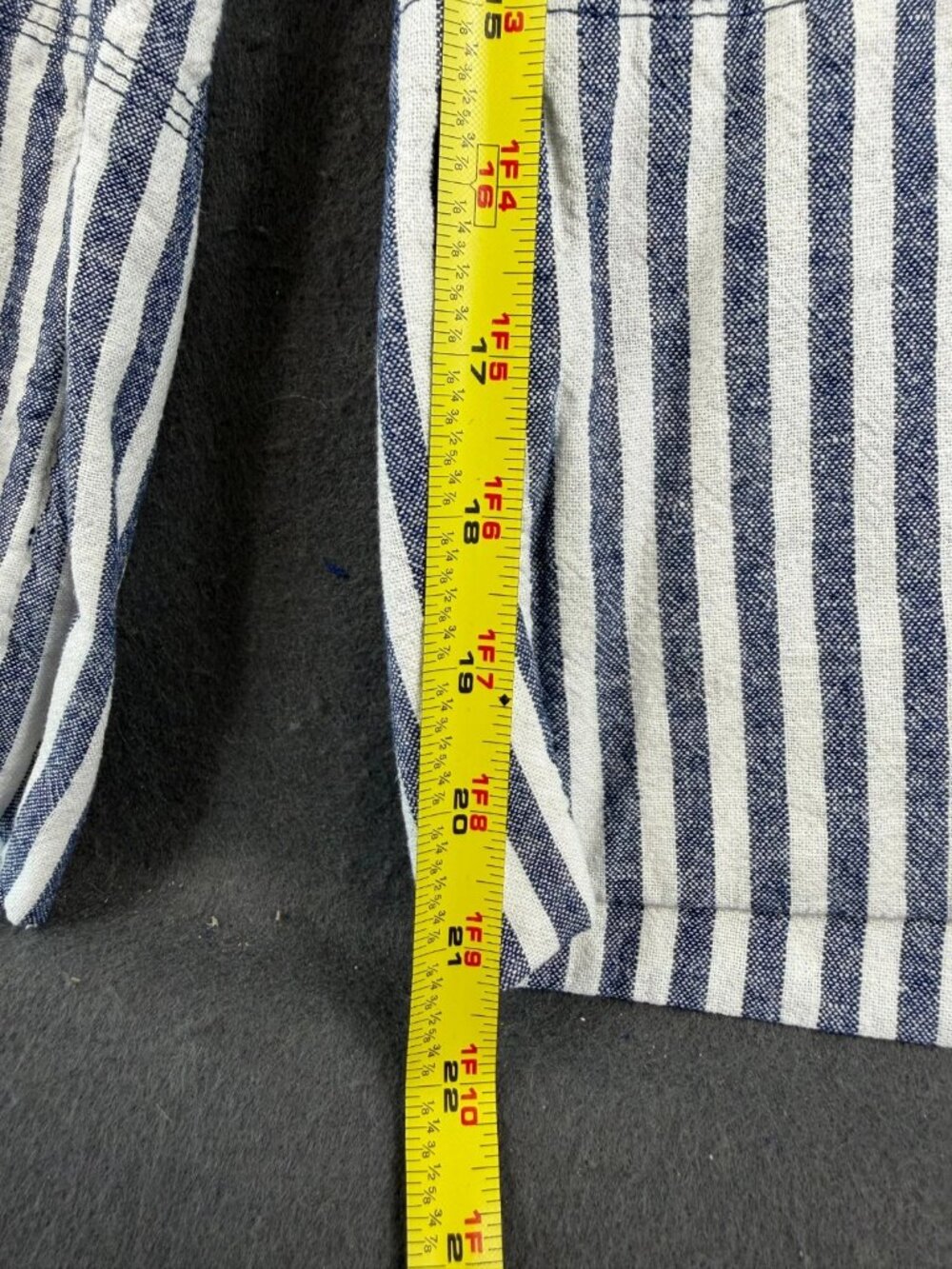 Banana Republic Womens White Blue Wide Leg Crop Pants Striped Linen Beachy M - Picture 5 of 5